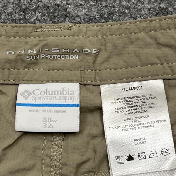 Columbia Omni-Shade Pants Mens 38x32 Convertible Hiking Cargo Sun Protection - Picture 4 of 9